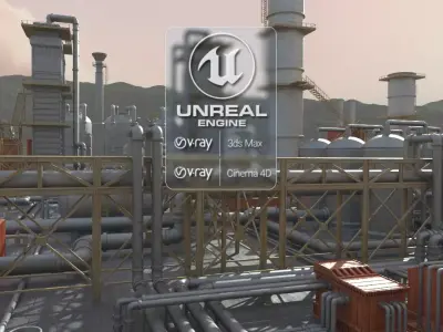 oil factory 3D model buy