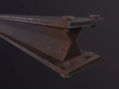 Metal beam Factory 3D Model Low-poly 3D model