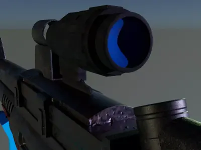 Realistic Assault Rifle  Low-poly 3D model