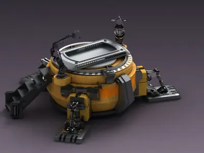 mechanical console technical chair future service station  3D model