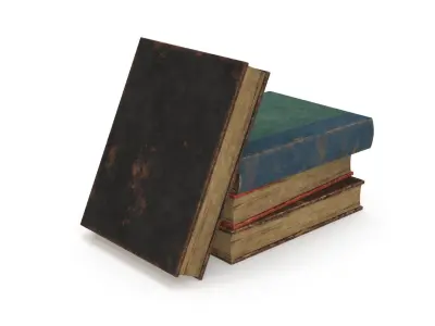 Old books Low-poly 3D model