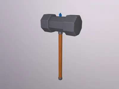 Hammer Low-poly 3D model 38