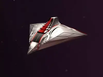 Hermis spaceship flying in sky Low-poly 3D model
