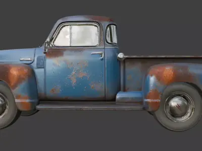 Vintage Rusty Pickup Truck 3D Model 3D model 30