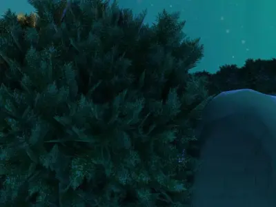 Winter Village At Dusk 3D model
