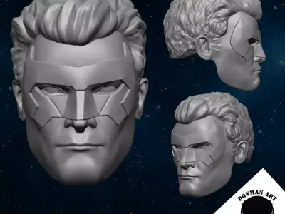 The Green Light Head for 6 inch action figures 3D print model
