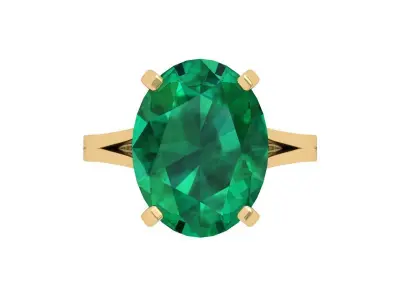 Oval Solitaire Ring 3D print model 14