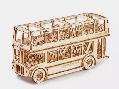 London Bus - 3D DIY Wooden Mechanical Puzzle Model 3D model