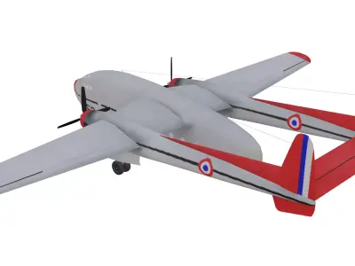 Fairchild C-119 Flying Boxcar Low-poly 3D model purchase