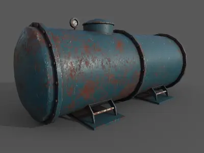 Tank container set of 3 - PBR - lowpoly Low-poly 3D model