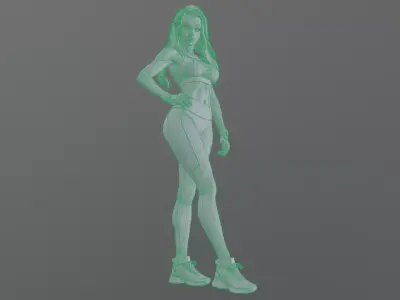 sport girl Free 3D model