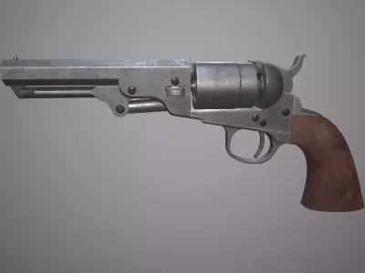 Revolver 1851 Free low-poly 3D model