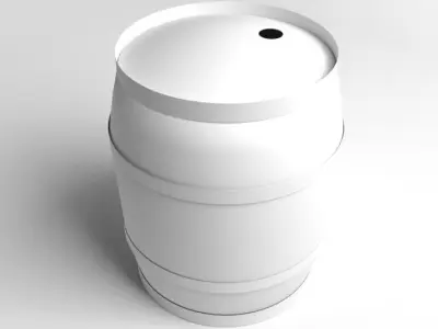 Barrel Wooden 3 Gallons 3D model