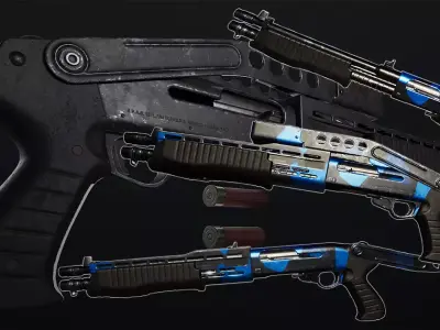 AAA Spas12 and Unity Camo shaders Low-poly 3D model