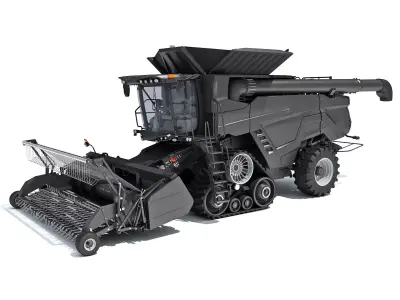 Black Combine Harvester V5 3D model