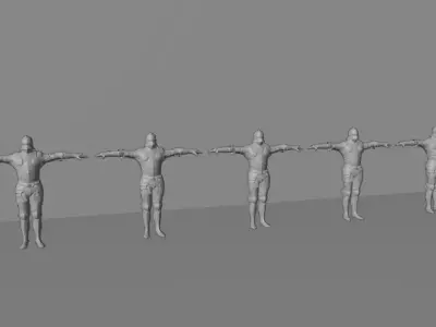 Medieval Knights in Full Armor 3D model