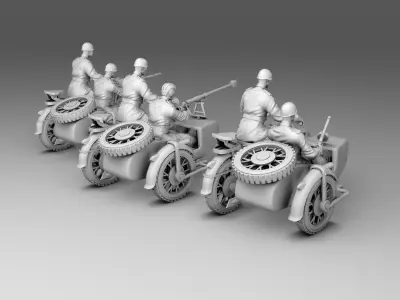 Military on a bike 3D print model