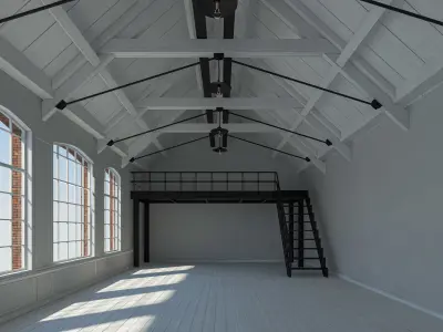 3D Loft interior Scene 3D model