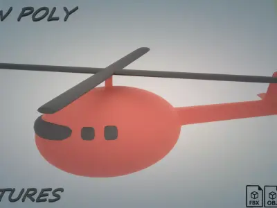 simple helicopter Low-poly 3D model