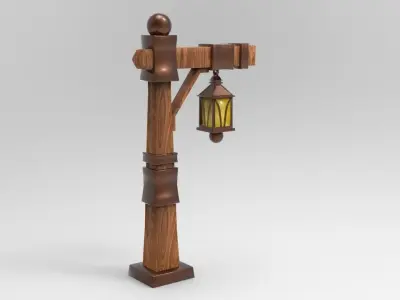 Lamp Post Low-poly 3D model