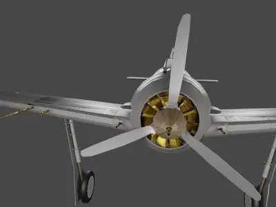 Worldwar2 aircraft  plane Low-poly 3D model