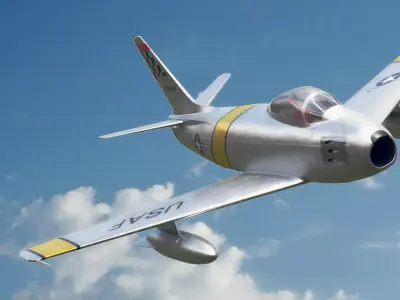 F-86 Sabre USAF Low-poly 3D model