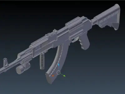 Tactical AK47 3D model purchase