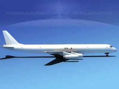 Douglas DC-8-63F Unmarked 2 3D model