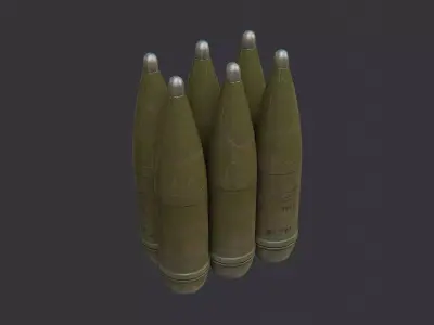 Military Chemical Missile Stack Low-poly 3D model