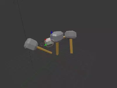 Stone Hammer Low Poly  Free low-poly 3D model