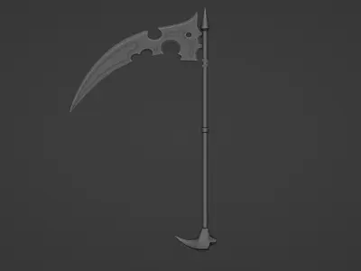 Demon Spade Scythe Low-poly 3D model