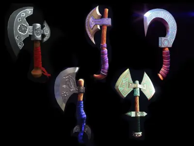 Stylised lowpoly Axe Low-poly 3D model