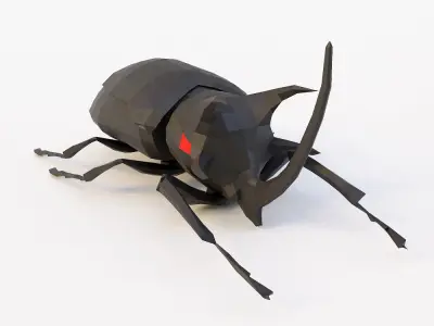 Beetle low poly 3d model origami Low-poly 3D model