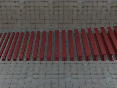 Construction Beams HEA 100-700 PBR Low-poly 3D model