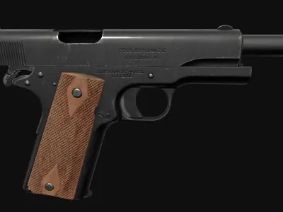Colt 1911 Low-poly 3D model Low-poly 3D model