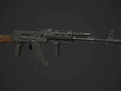 AK-74 Rifle Low-poly 3D model