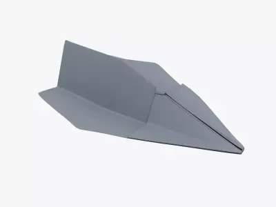 Paper Plane Grey Low-poly 3D model