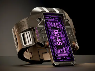 EM1 Watch Concept wrist watch PBR Low-poly 3D model