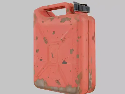 Red Gasoline Canister 3D Model Low-poly 3D model