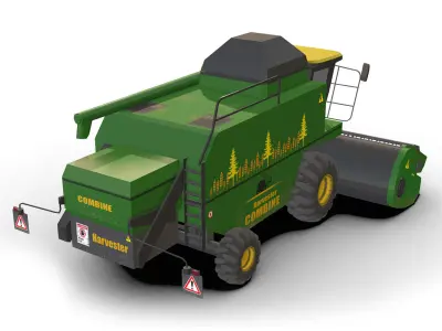 Combine truck Low-poly 3D model buy