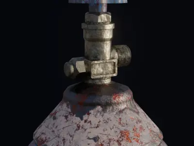 Realistic oxygen tank PBR low-poly game ready Low-poly 3D model