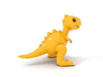 Cheerful Yellow Dinosaur model pack Low-poly 3D model purchase