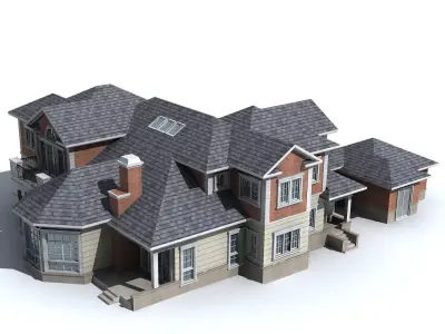 Villa house 3D model 14