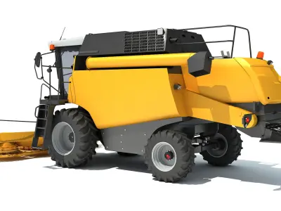 Combine Harvester 3D model 16