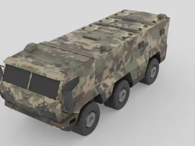 KamAZ63968-Typhoon chinese military vehicles Low-poly 3D model