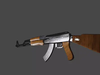 Low Poly Classic AK-47 Free low-poly 3D model