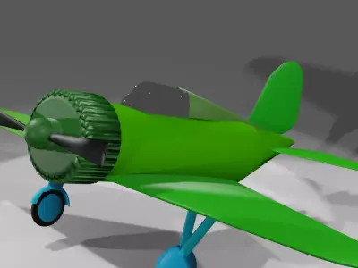 Low poly I-16 toy airplane Low-poly 3D model