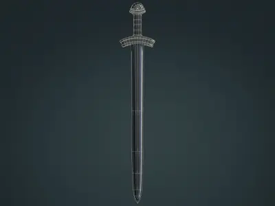 Viking Sword F - Fantasy Weapon Low-poly 3D model