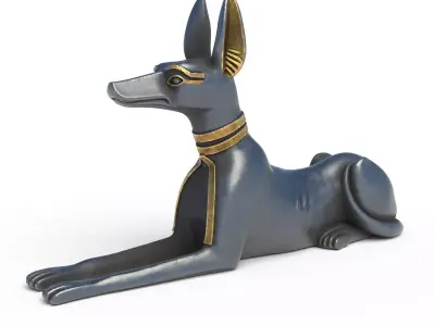 Anubis dog Low-poly 3D model
