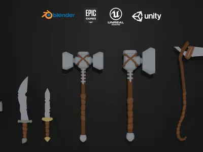 Ultimate Low Poly Weapon Pack  Game-Ready Low-poly 3D model